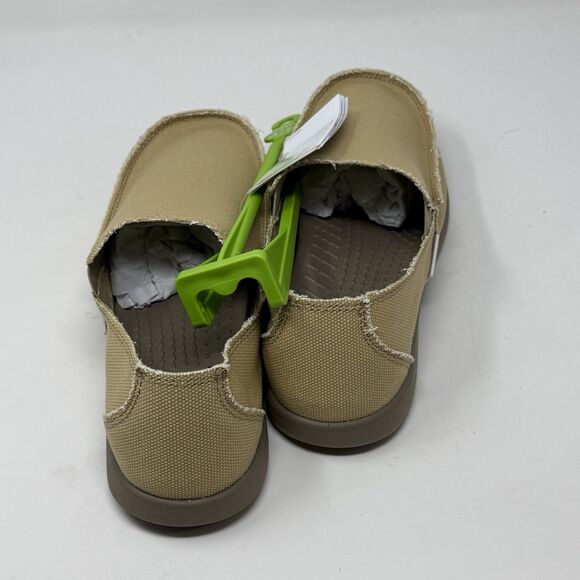 Crocs Santa Cruz Shoes Mens 9 Khaki Brown Canvas Slip On Comfort Casual Loafers main image 14